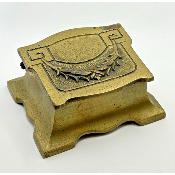 Vintage Art Nouveau Bronze Stamp Box - Picture 2 of 15